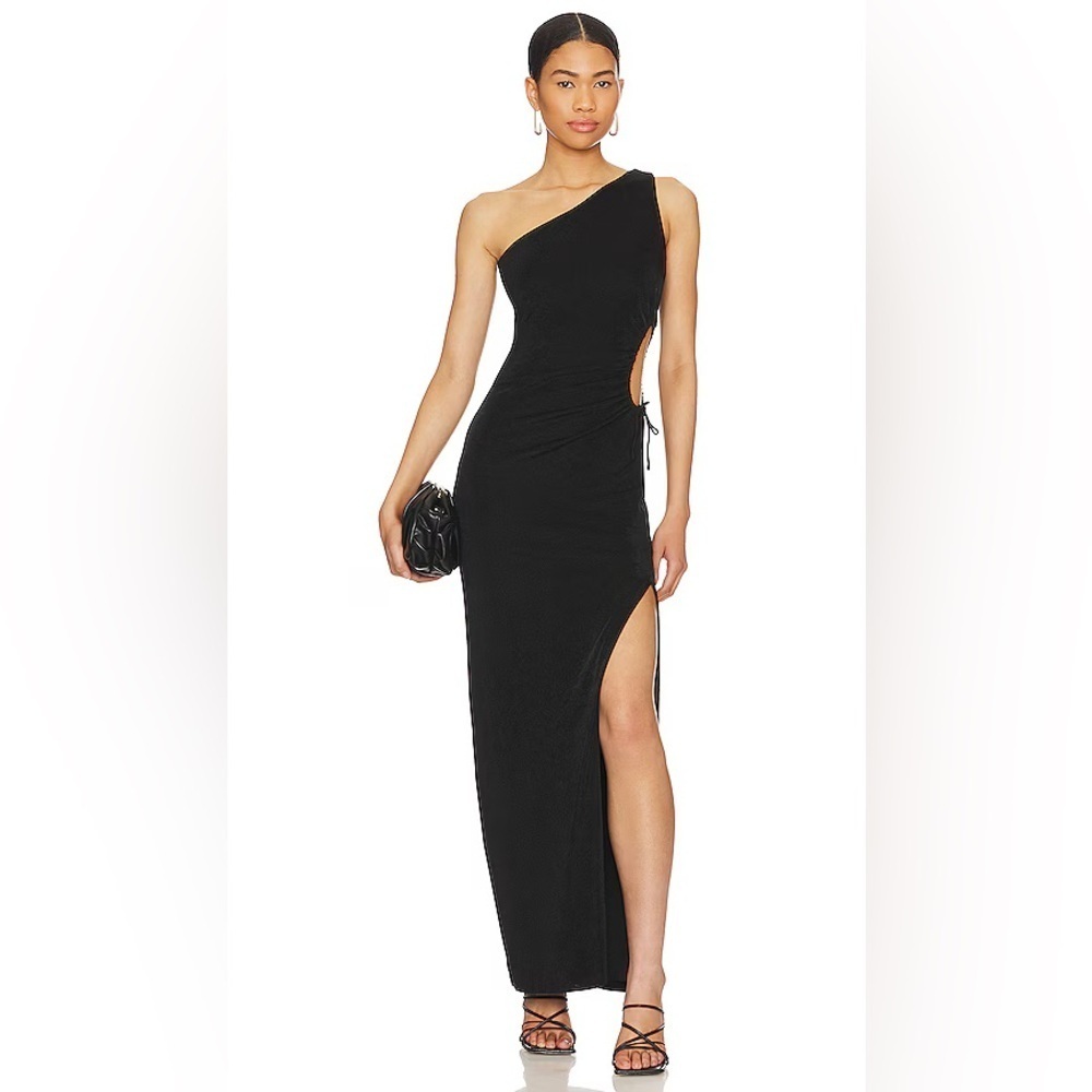 NWT Revolve Superdown Victoria Cut Out Maxi Dress in Black